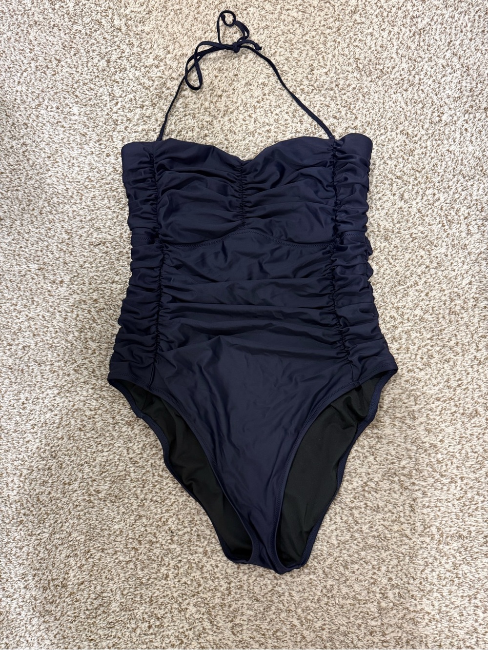 J.crew ruched one piece swimsuit navy sz 14